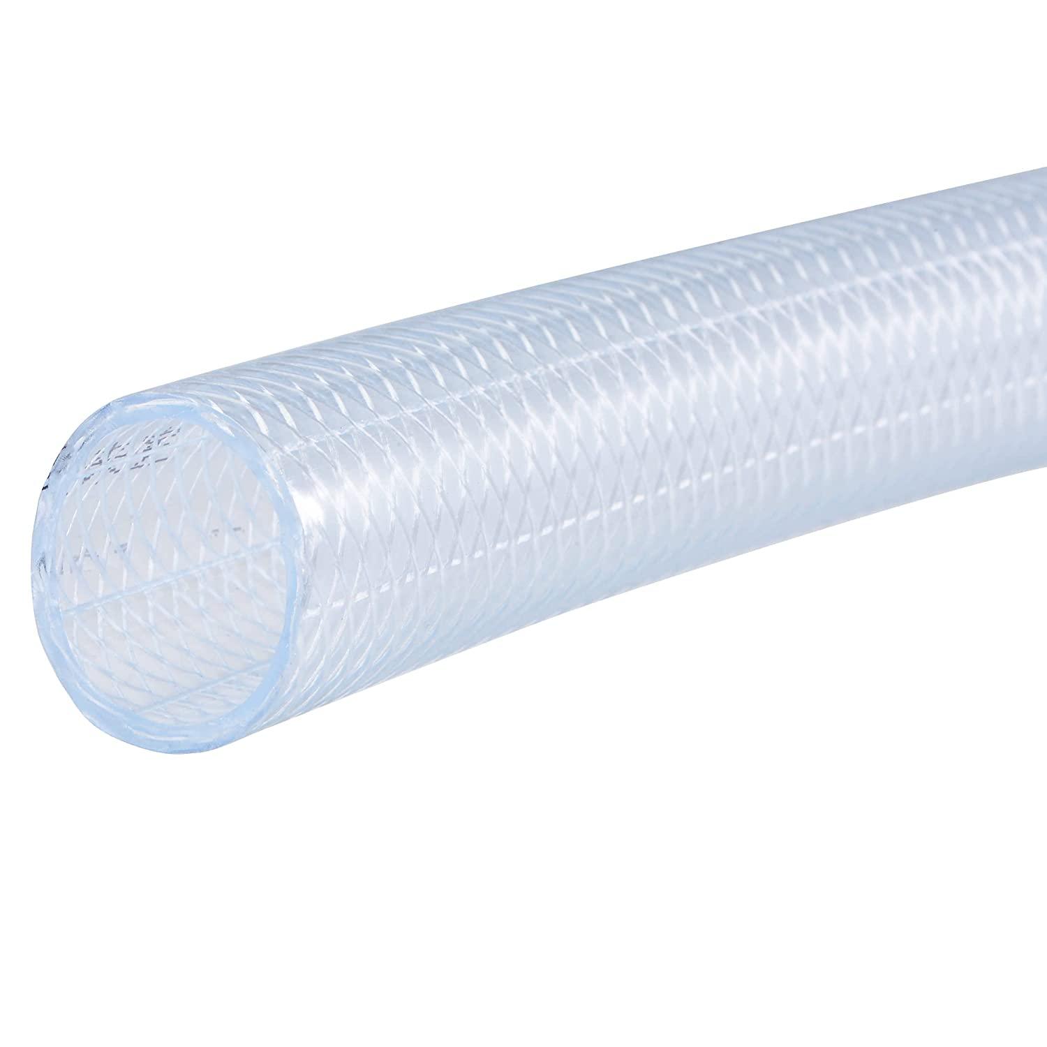 5/8" Clear Braided Food Hose - Clear PVC (1ft) - Forces Inc