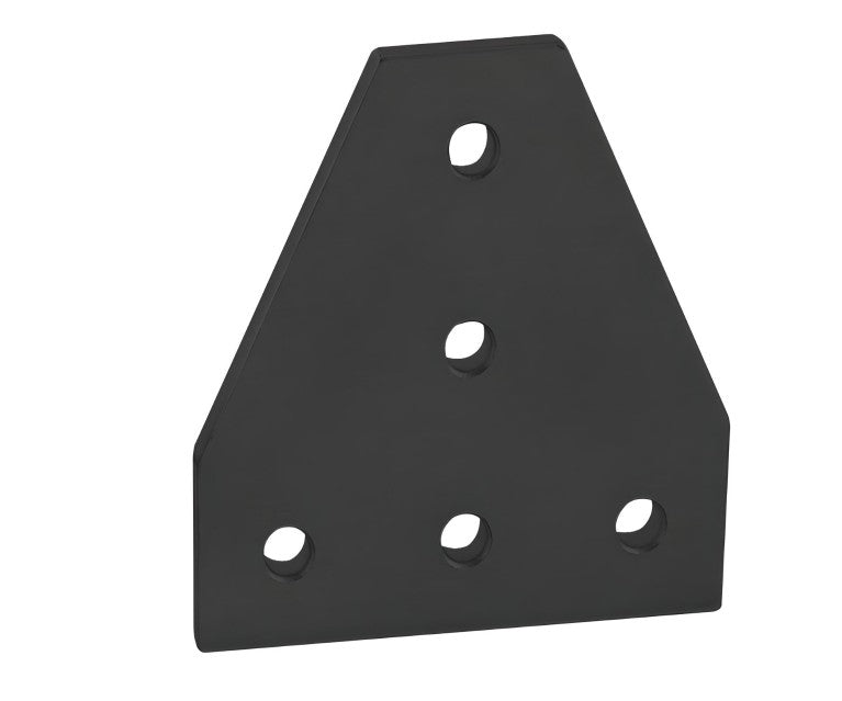 5 Hole Black Tee Joining Plate 3" x 3" x 3/16" | 10 Series Aluminum T-Slot