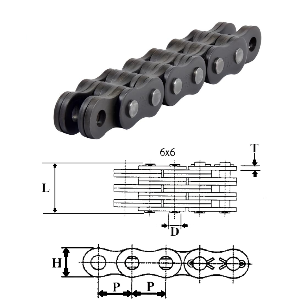 BL1066 | Leaf Chain 6 x 6 Lacing 1.25" Pitch - 10ft Box