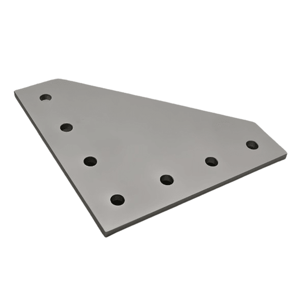 7 Hole 90° Joining Plate 4" x 4" x 3/16" | 10 Series Aluminum T-Slot - Forces Inc