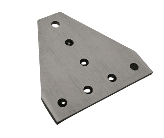 7 Hole Tee Joining Plate 4" x 4" x 3/16" | 10 Series Aluminum T-Slot - Forces Inc