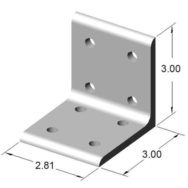 8 Hole Inside Corner Bracket | 15 Series Aluminum T-Slot - Forces Inc