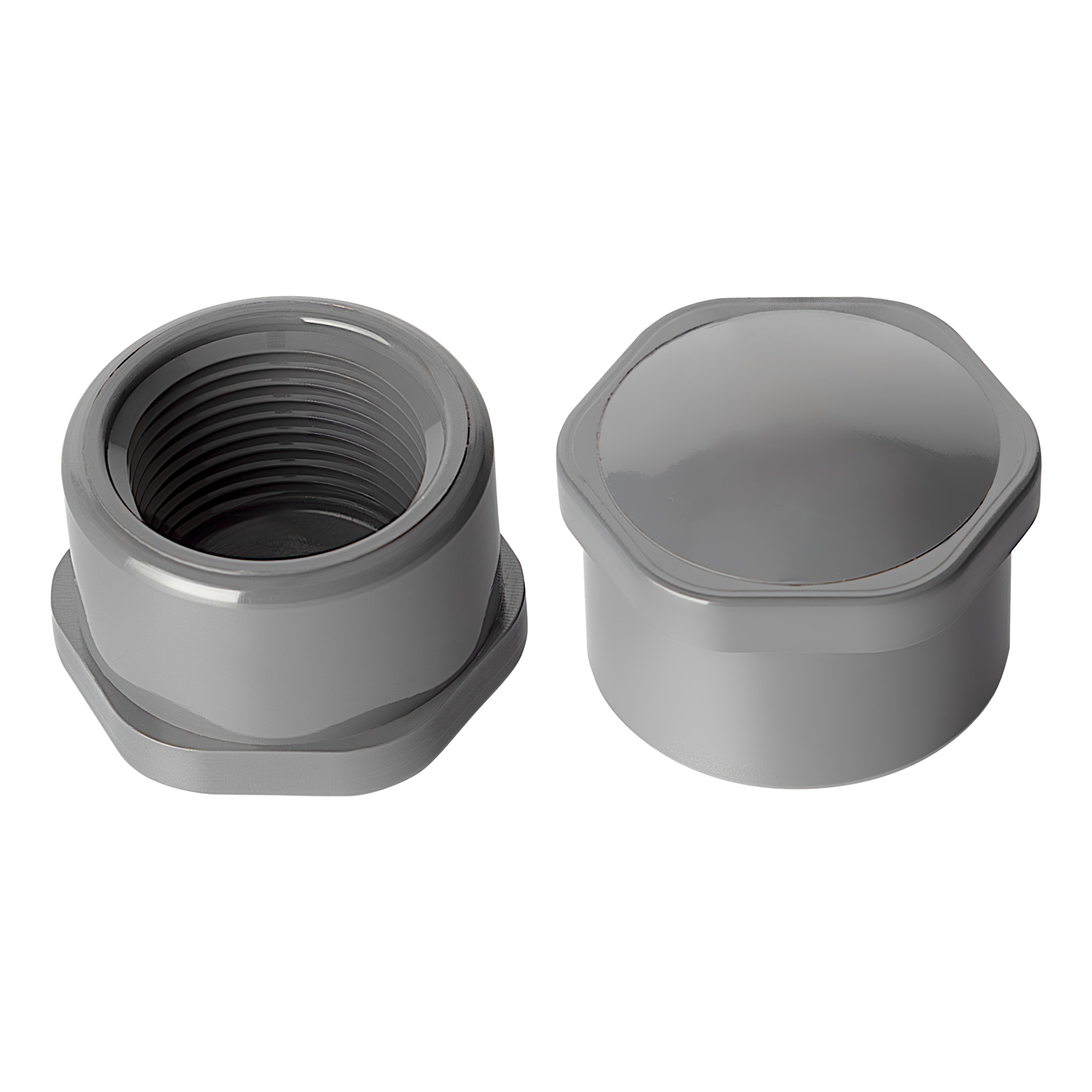 PVC Cap (Threaded) Sch 80 - Grey