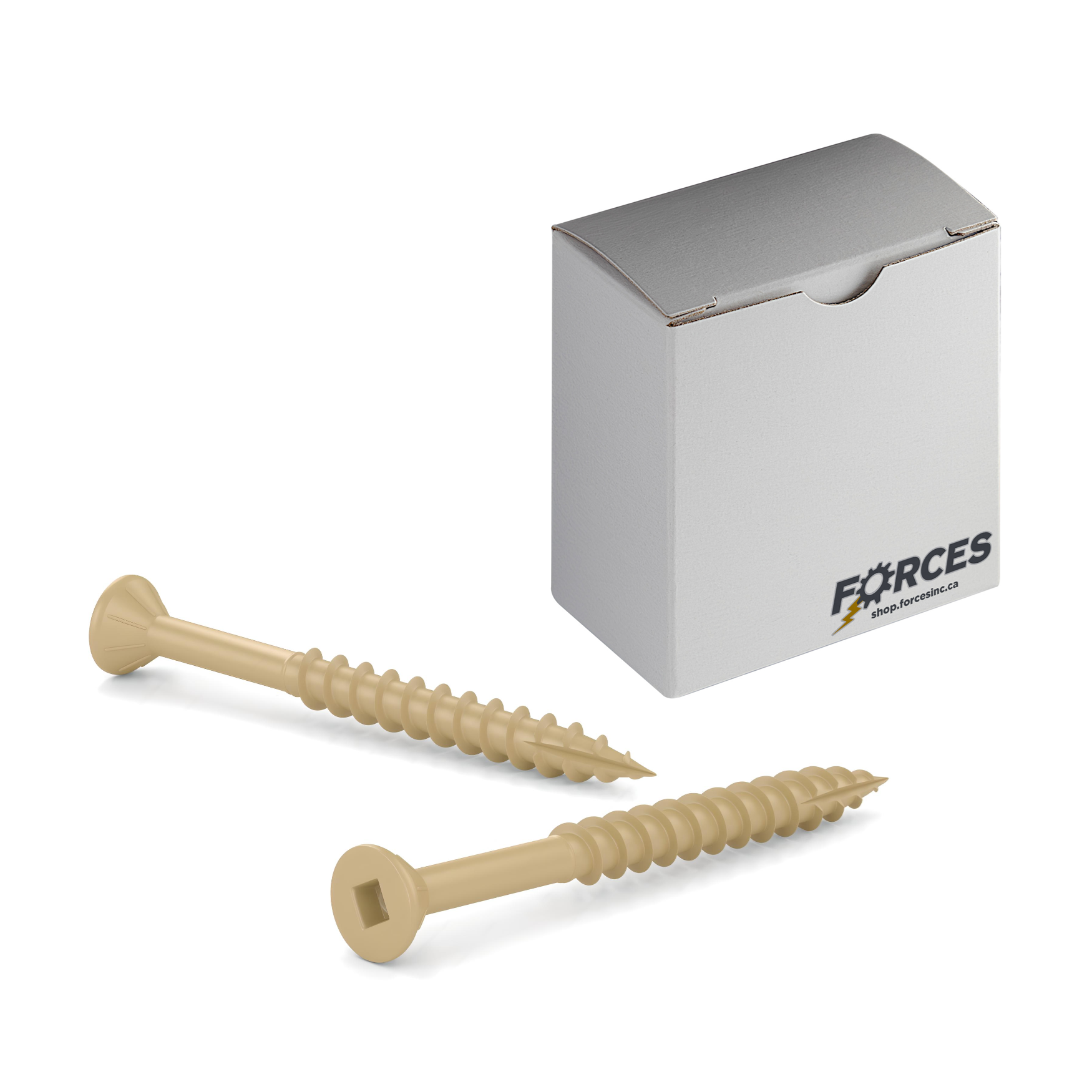 #8 x 2" Deck Screws Flat Head W/ Nibs ACQ Tan Ceramic Finish