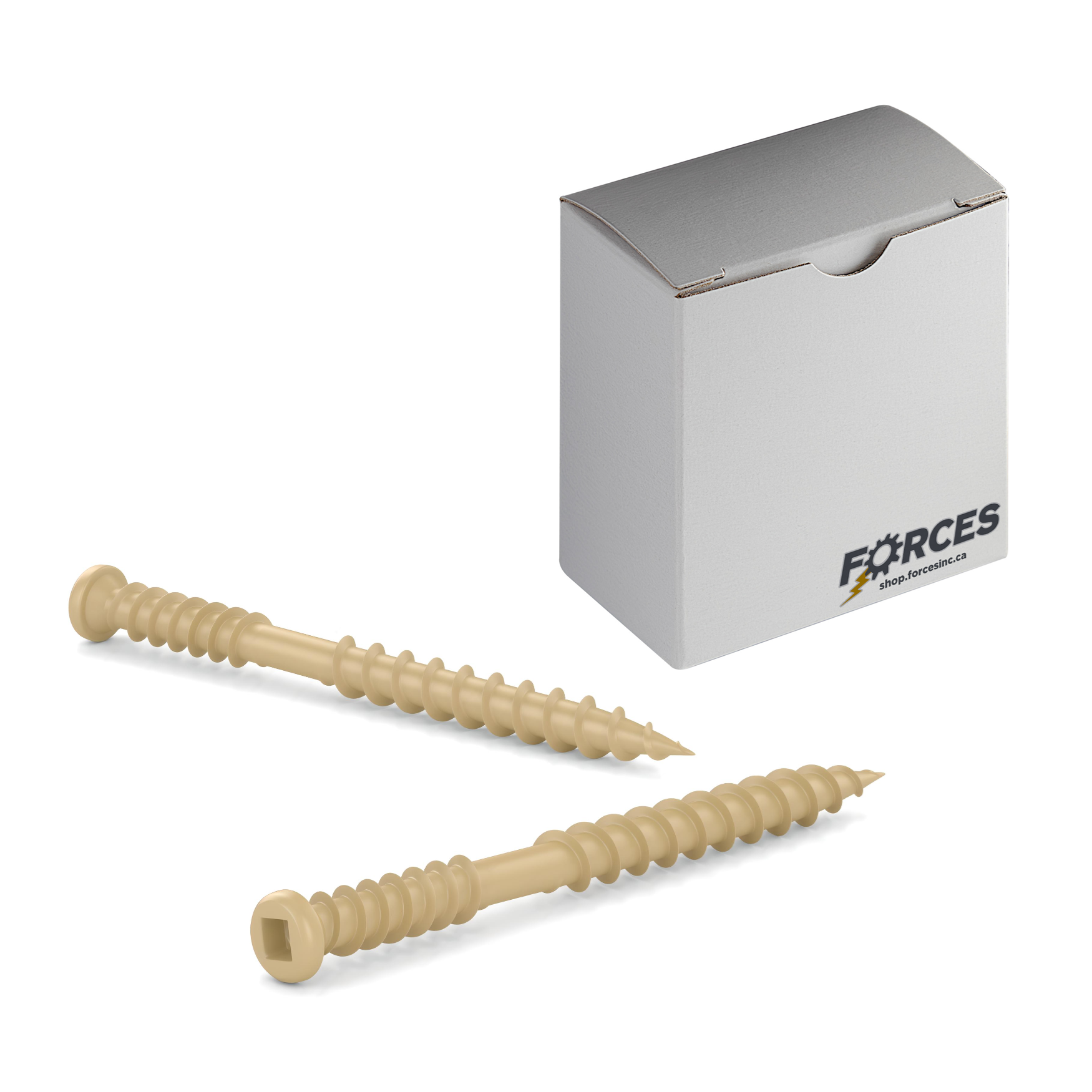 #10 x 2-1/2" Deck Screws Round Head ACQ Tan Ceramic Finish