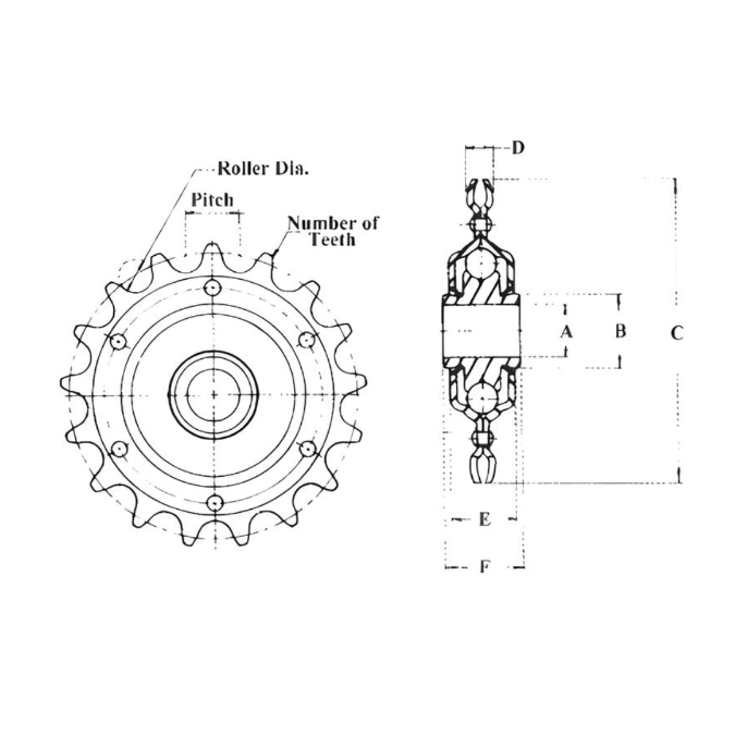 Aetna AG2417 Single Pitch Sprocket Idler .643"/.649" Bore