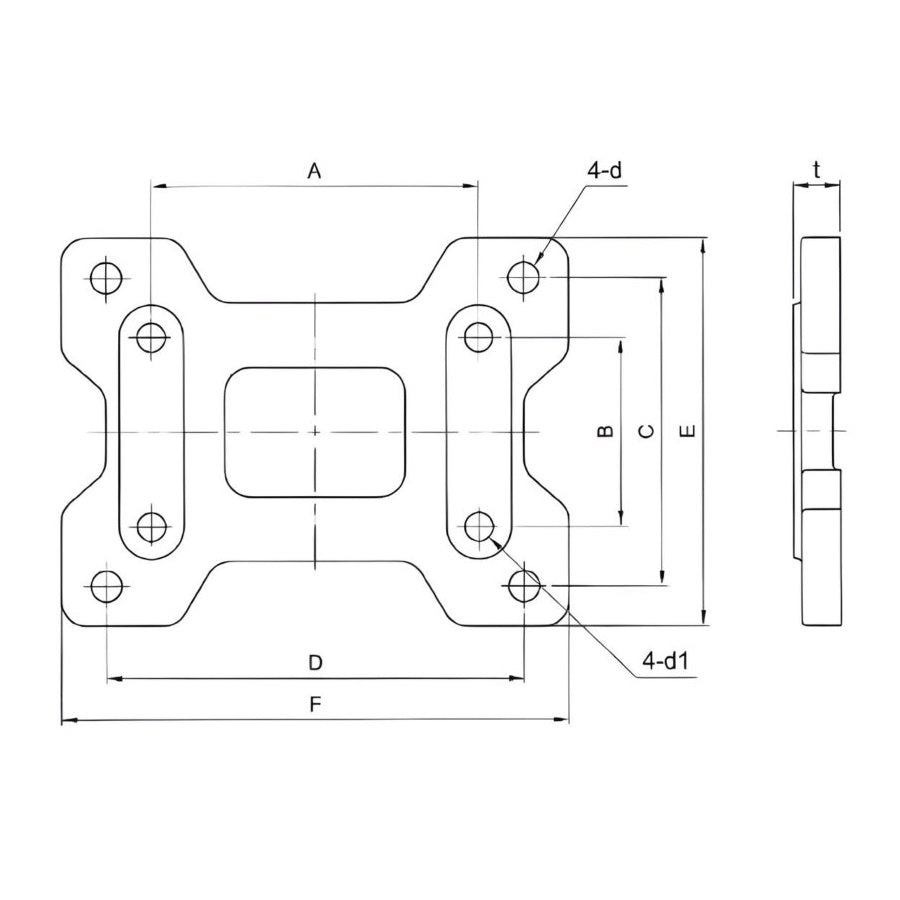 Drop-In Base Plate For Gear Speed Reducer Size 732