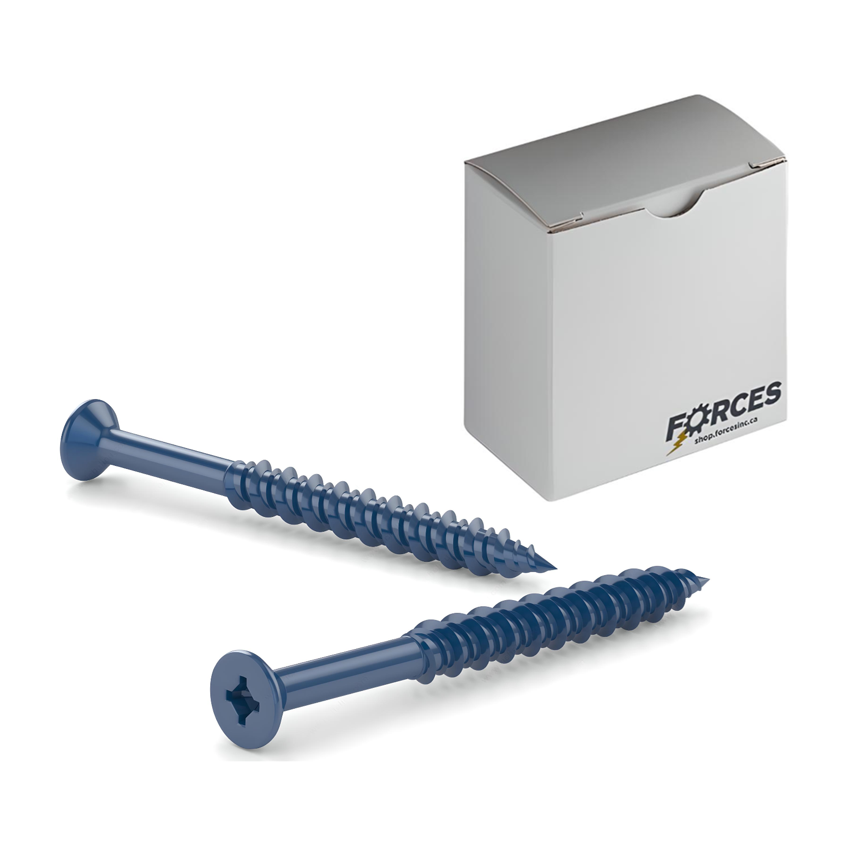 1/4" x 4" Concrete Screw Blue Coating Flat Head Quadrex Drive