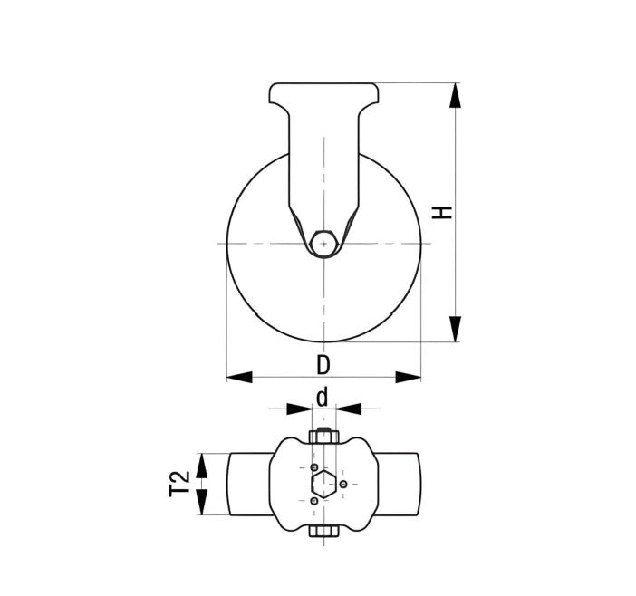 Thermoplastic Bolt-Hole Caster 3" x 1" Rigid, 165 Lbs Load | BRA-TPA 75G