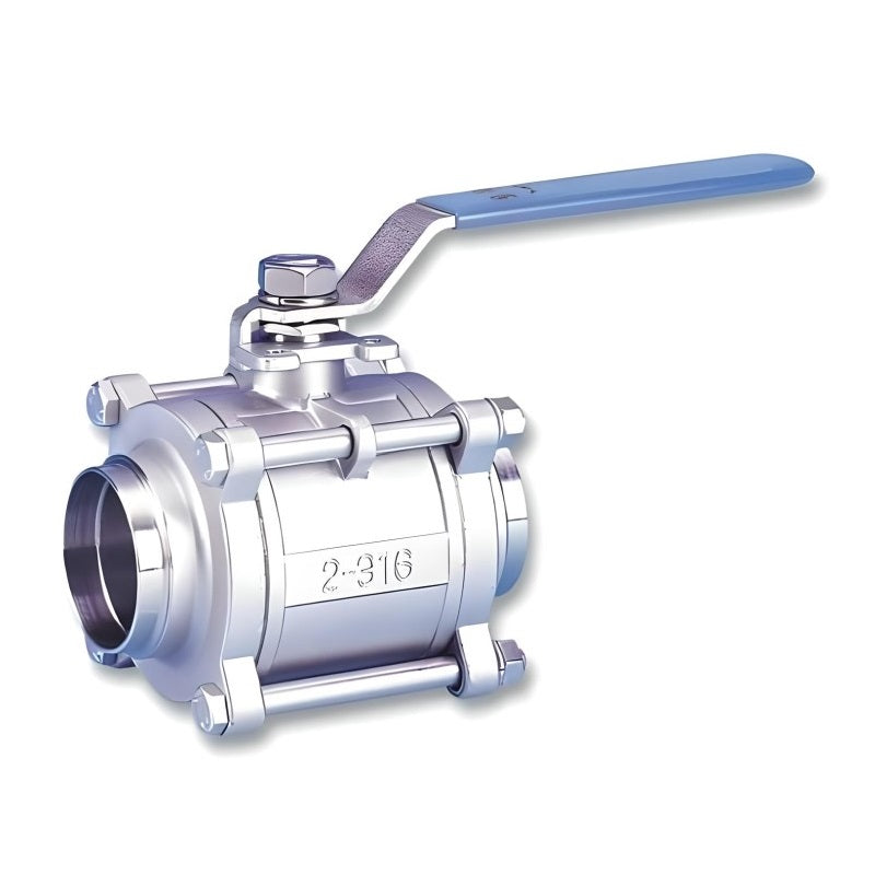 1" Butt Weld 3 PC Ball Valve 1000 WOG Stainless Steel 316