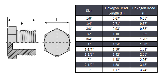 Hex Head Plug NPT #150 - Stainless Steel 316