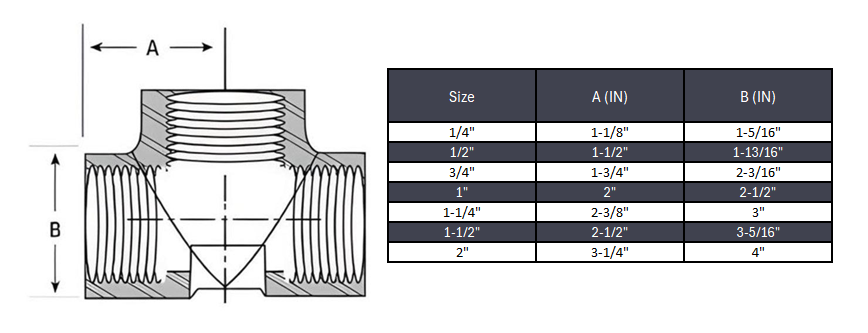 Tee NPT #6000 - SS 316/316L