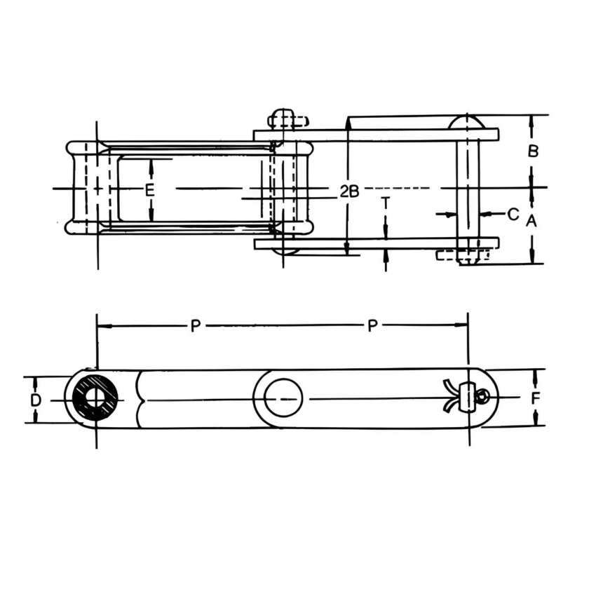 C102B Combination Conveyor Chain - 10ft