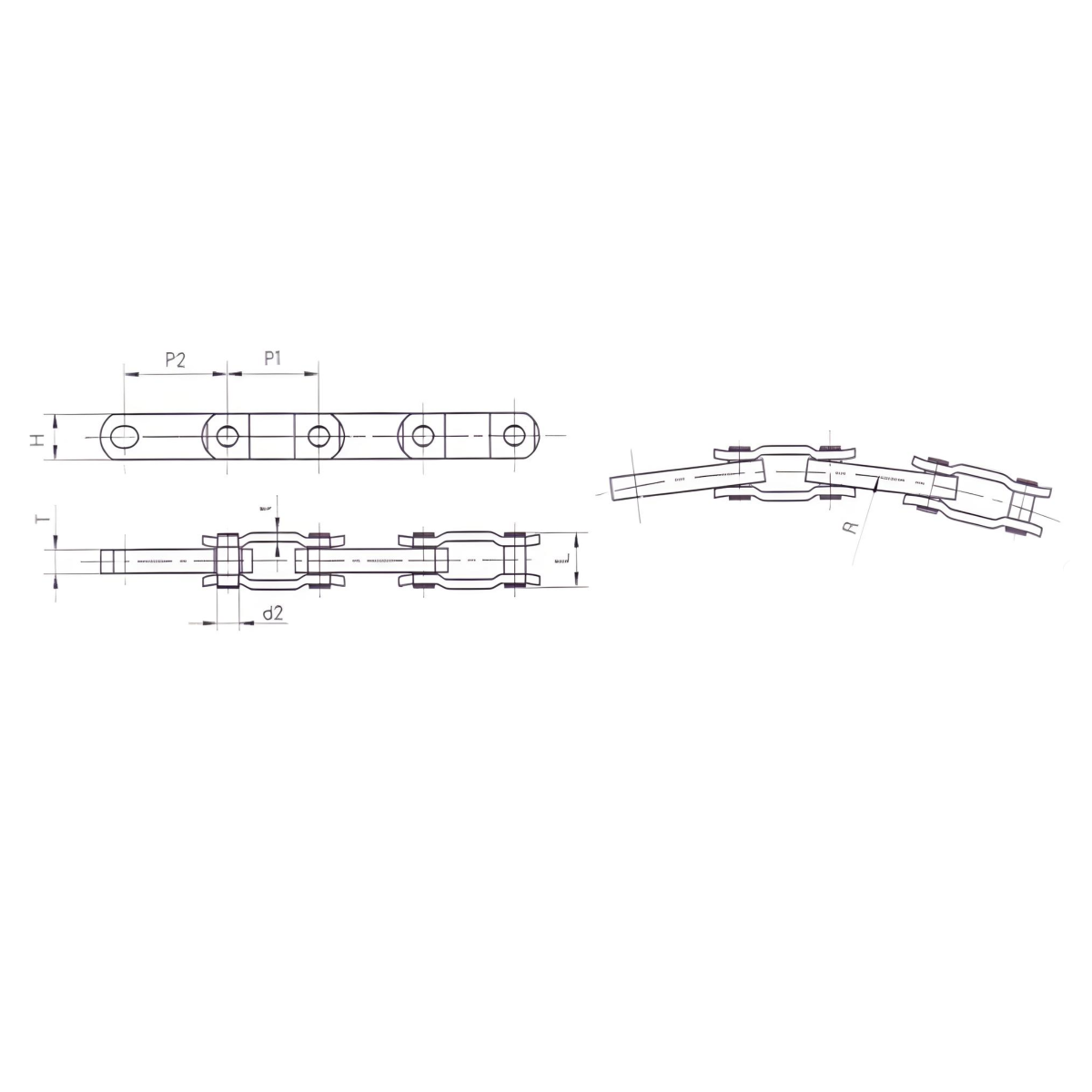 DF3500 Double-Flex Conveyor Chain - 10ft