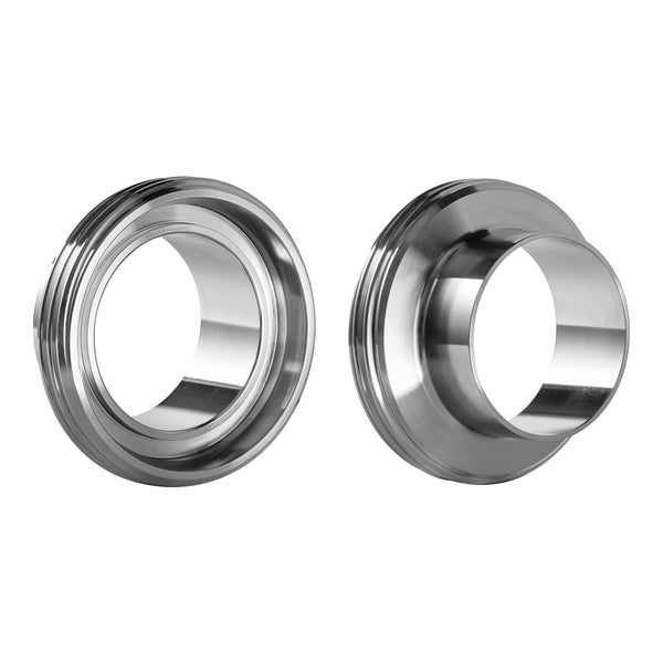 15A DIN Threaded Male Short Ferrule DN25 - Stainless Steel 304