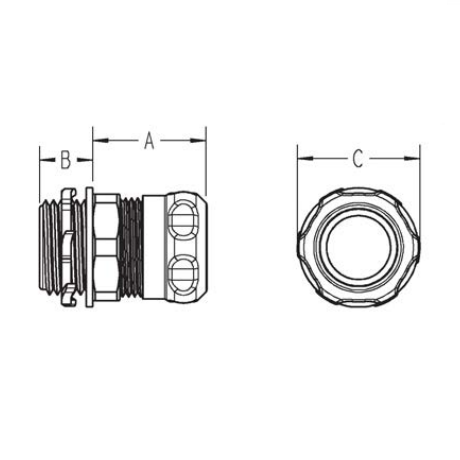 CI5604-WL | Iberville® EMT Compression Connector 1/2" - Steel
