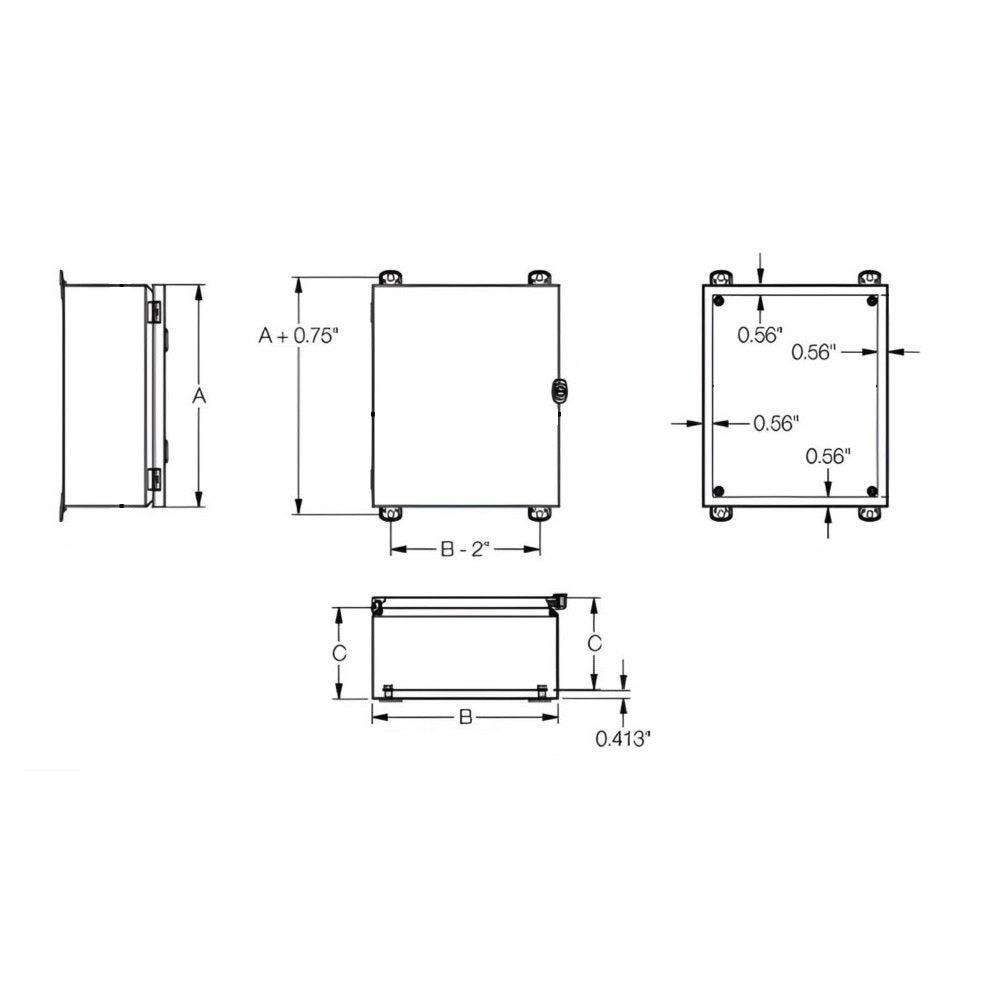 JIC Enclosure 6" x 4" x 4" NEMA 4X-12/IP66 - Stainless Steel 304