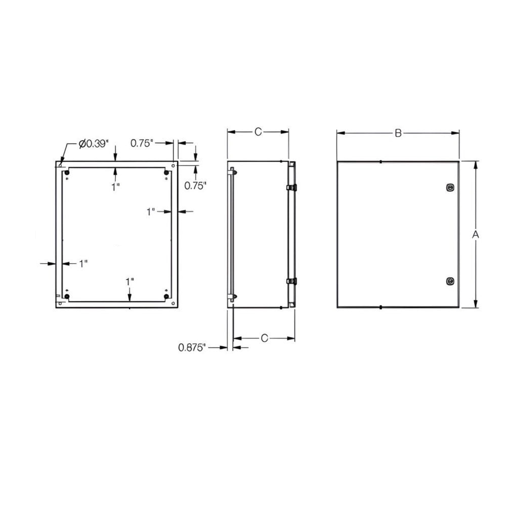 Windowed Enclosure 24" x 20" x 10" NEMA 4-12/IP66 - Powder Coated Steel