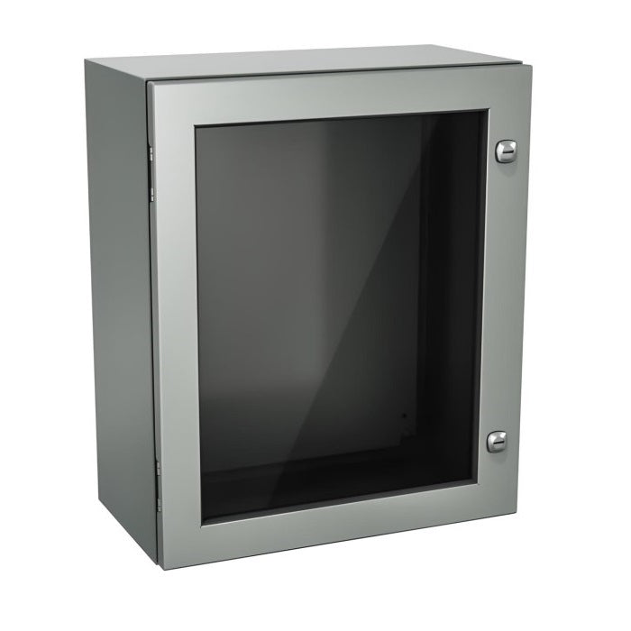 Windowed Enclosure 24" x 20" x 10" NEMA 4-12/IP66 - Powder Coated Steel