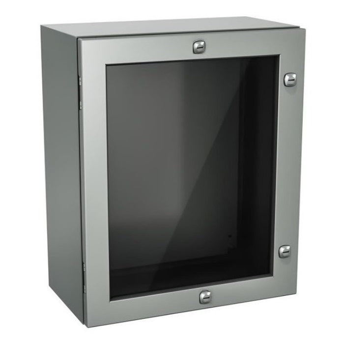 Windowed Enclosure 36" x 36" x 8" NEMA 4-12/IP66 - Powder Coated Steel