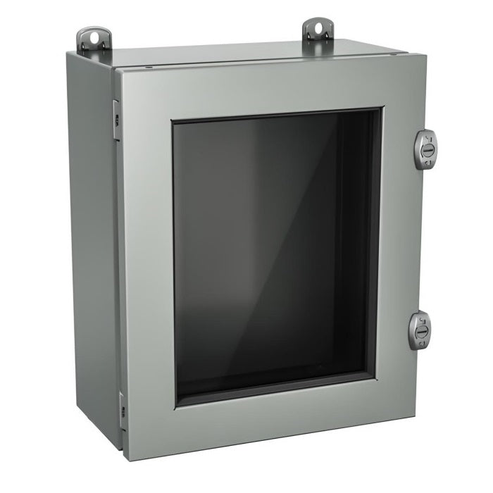 Windowed JIC Enclosure 14" x 16" x 6" NEMA 4-12/IP66 - Powder Coated Steel