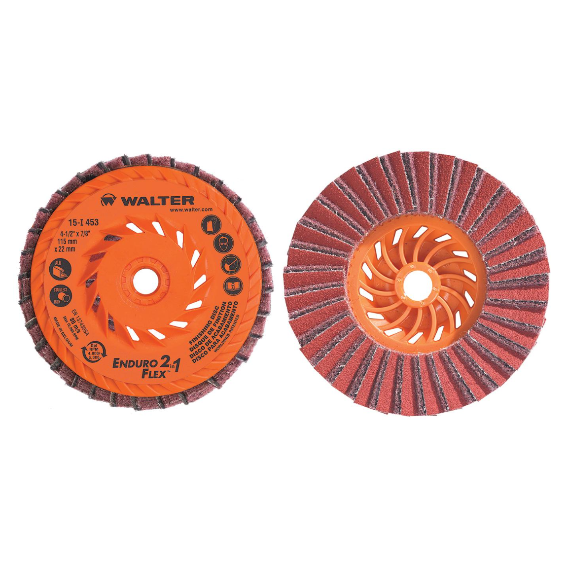 15I503 | ENDURO-FLEX 2-IN-1™ Flap Disc 5", 5/8"-11 Arbor, 80 Grit, Type 27S