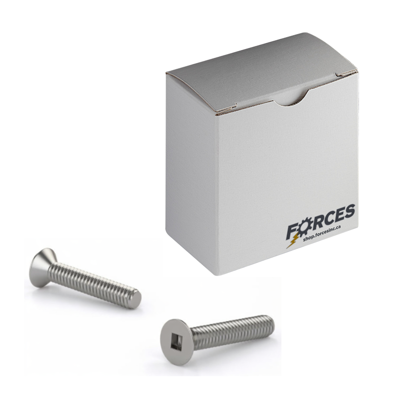 Machine Screw 1/4"-20 x 3/4" Flat Head Square Drive - Stainless Steel 18-8