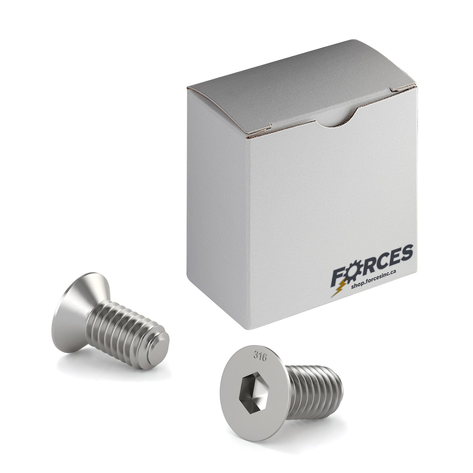 M5-0.8 x 10mm DIN 7991 Flat Head Socket Cap Screw Full thread - Stainless Steel A4(316)