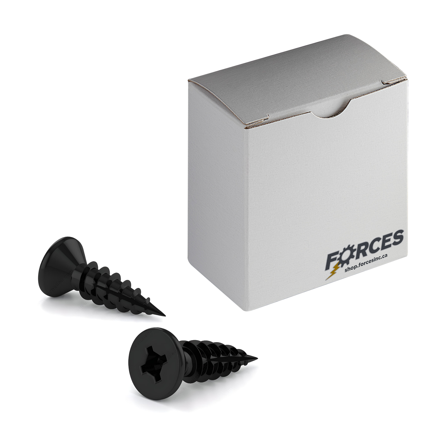 #9 x 3/4" Wood Screws Flat Head Quadrex Drive Twinfast Thread Type 17 Point Steel Black