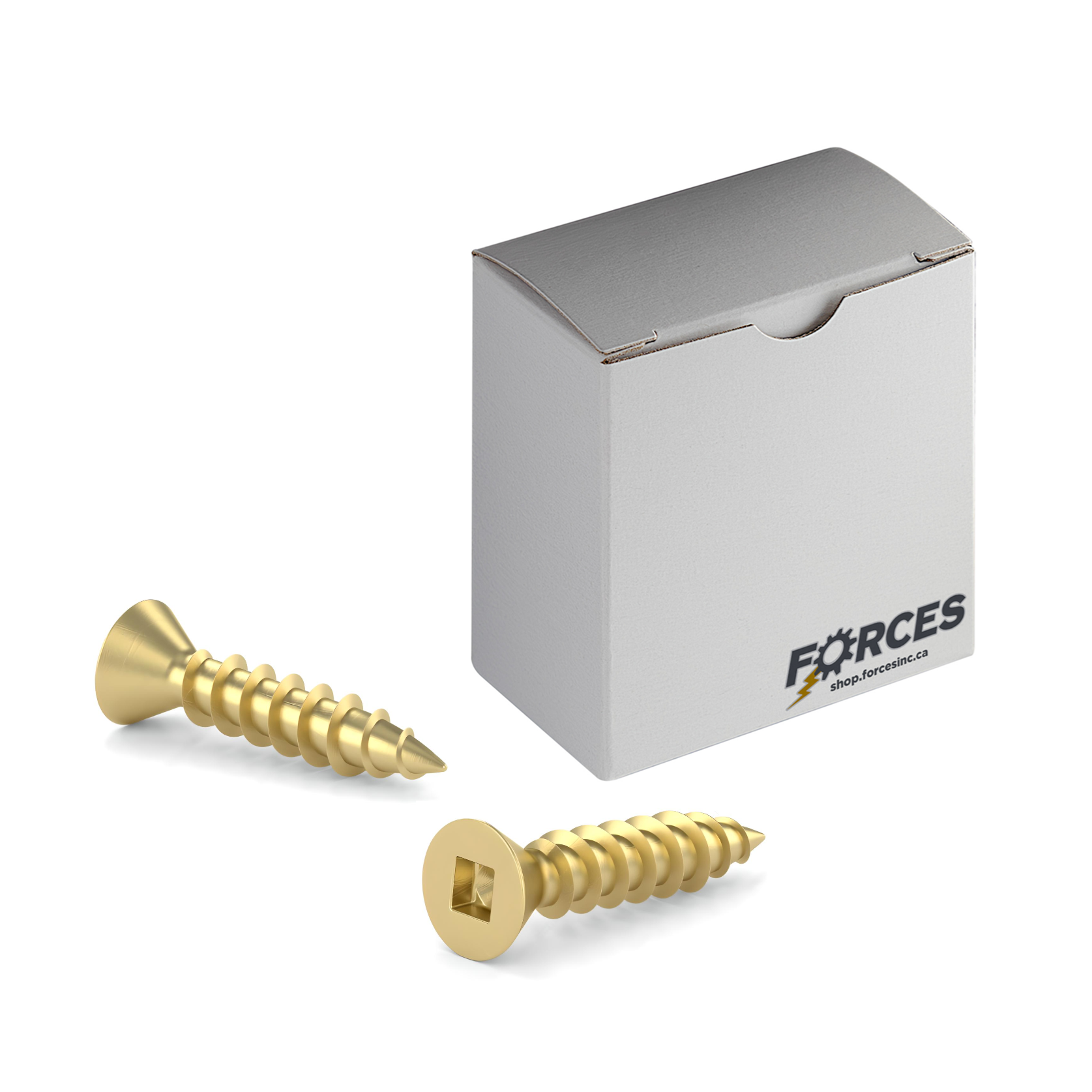 #6 x 1/2" Wood Screws Flat Head Square Drive Twinfast Thread Regular Point Solid Brass