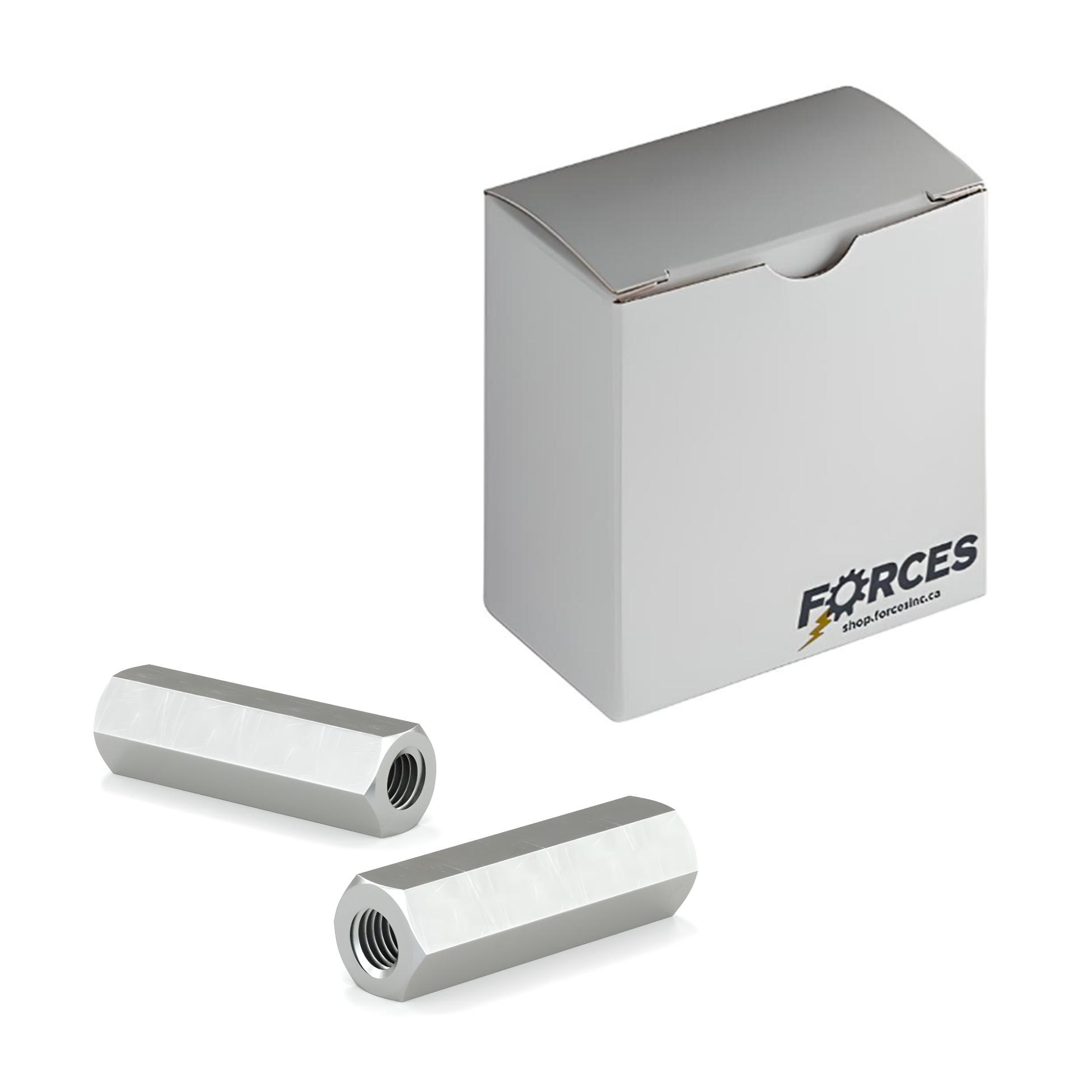 1/4"-20 x 1-3/4" Hex Coupling Nut - Zinc Plated