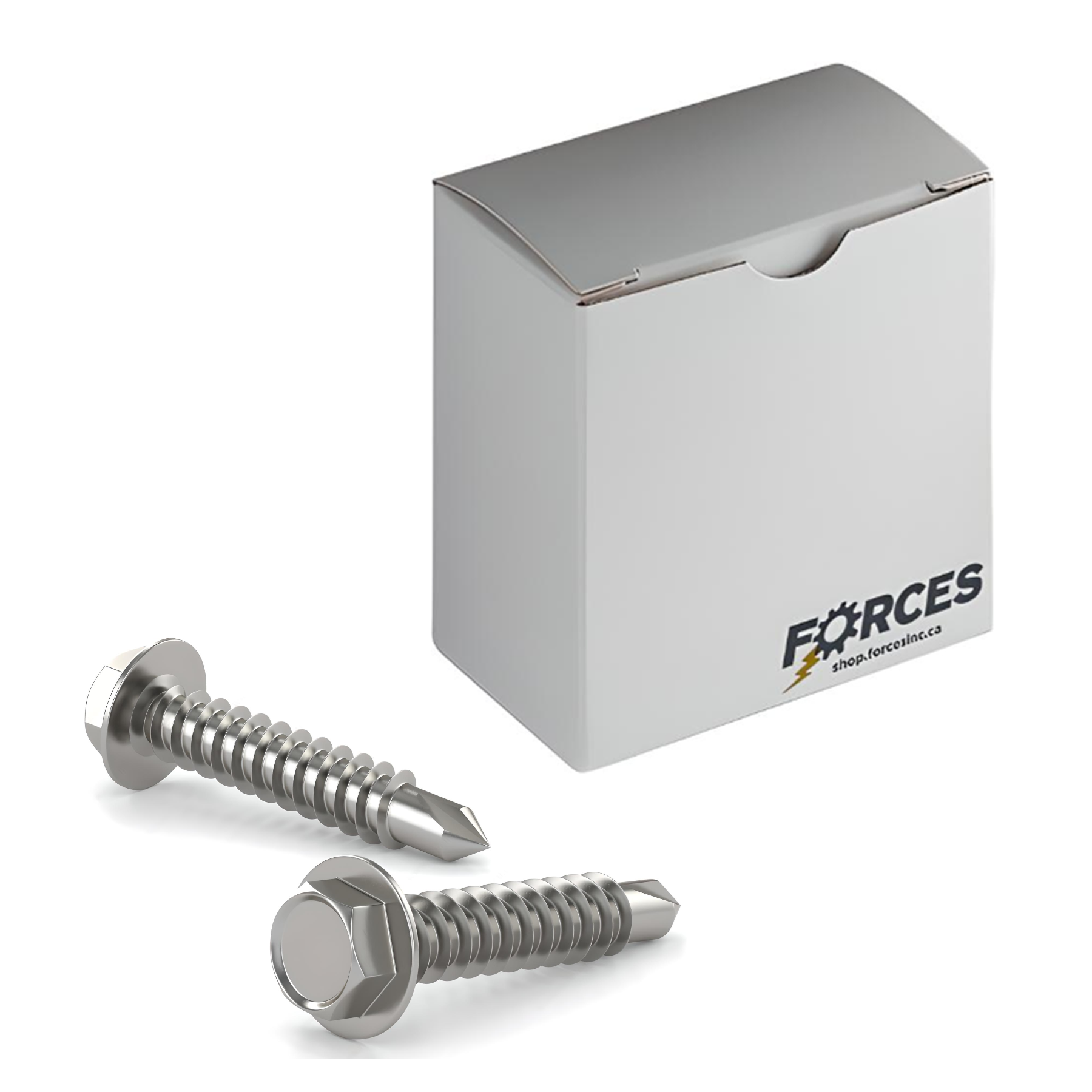 #12 x 1-1/2" Metal Screw Hex Washer Head Hex Drive #5 Self-Drilling Point - Stainless Steel 410H