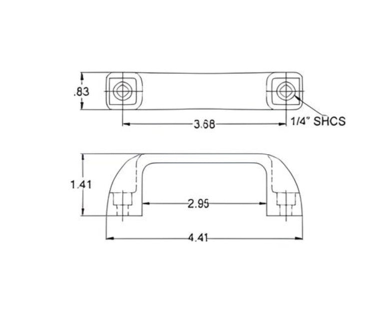 Black Plastic Handle for 10 Series Aluminum Extrusion