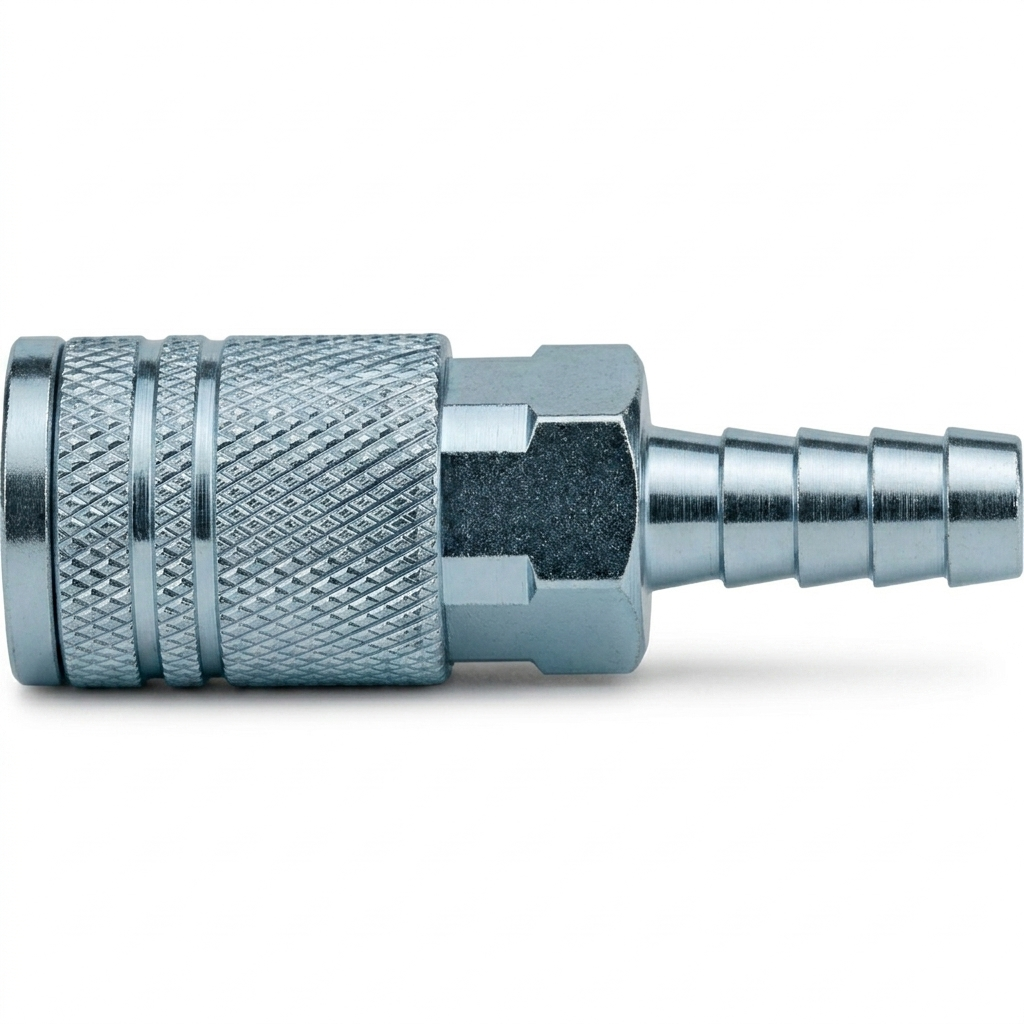 1/4" Industrial Quick Disconnect Coupler x 1/4" Hose Bard - Steel