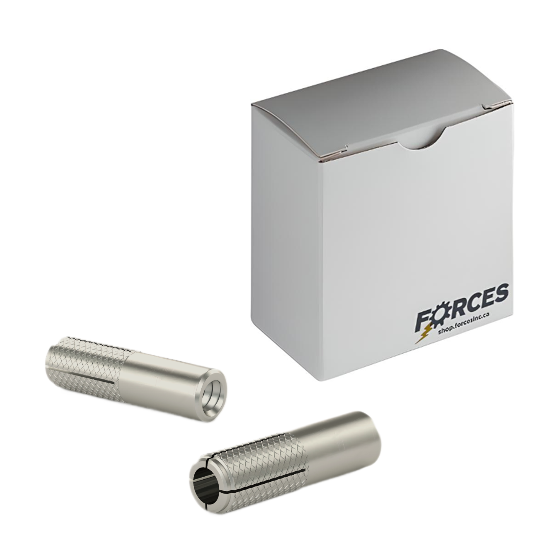 1/2" x 2" Knurled Drop-in Anchor - Stainless Steel 316