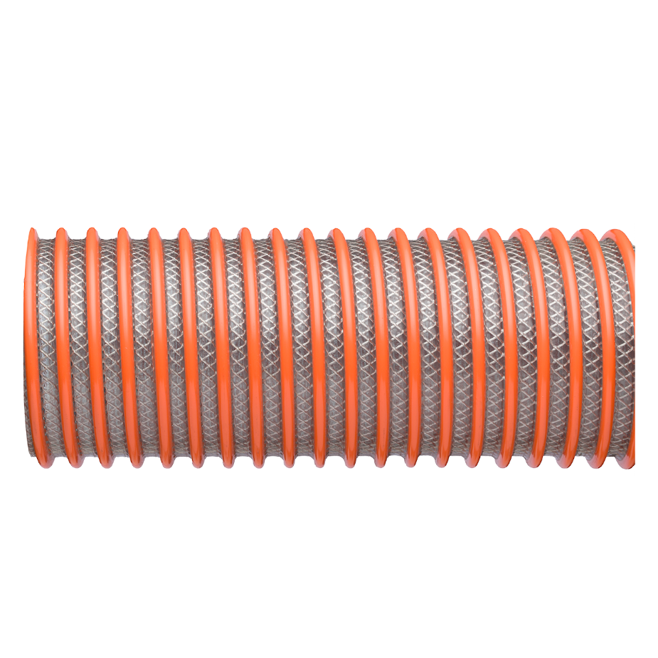 Kanaflex SR Water Suction Hose 1-1/2" I.D. 110 PSI - Clear/Orange PVC