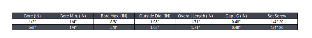 L-050 Lovejoy/Jaw Coupling - With Keyway & Set Screw