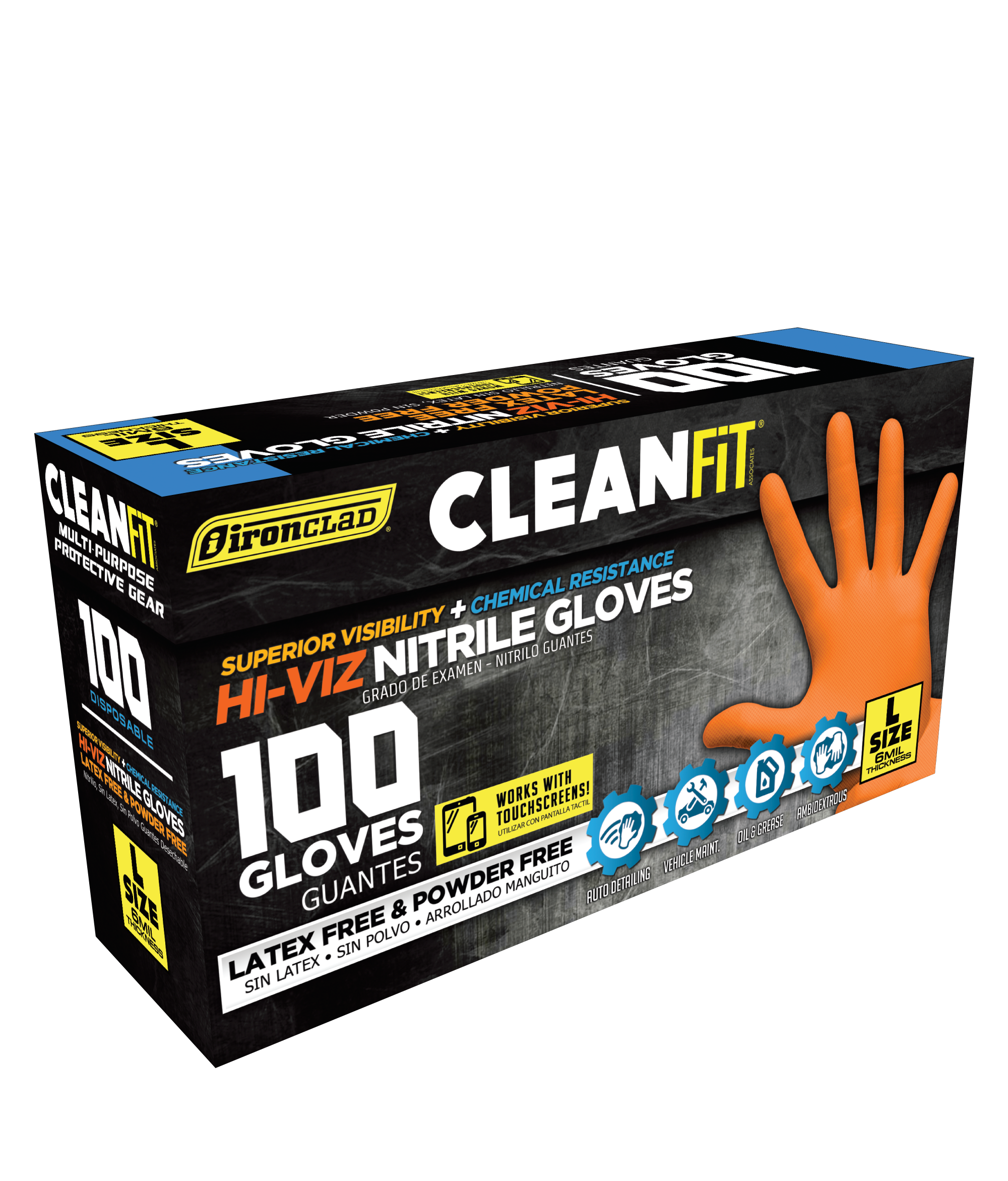 Disposable Nitrile Glove 6 mil Orange Textured
