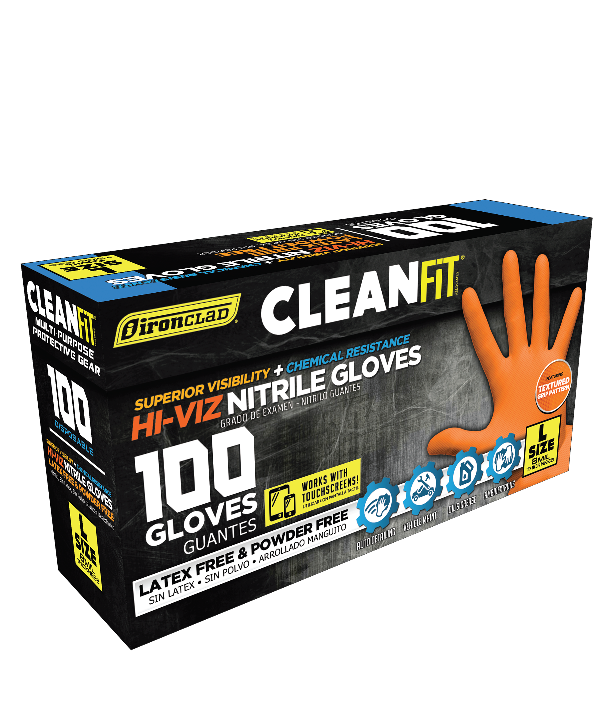 Disposable Nitrile Glove 8 mil Orange Textured