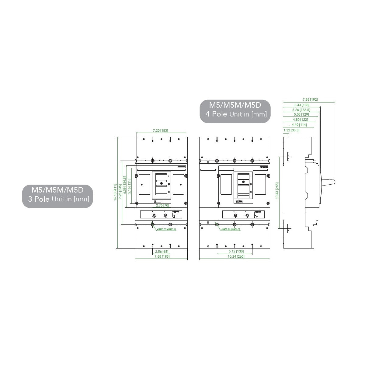 NOARK® Molded Case Circuit Breaker 800A, 3P IC Class N | M5N800T3L