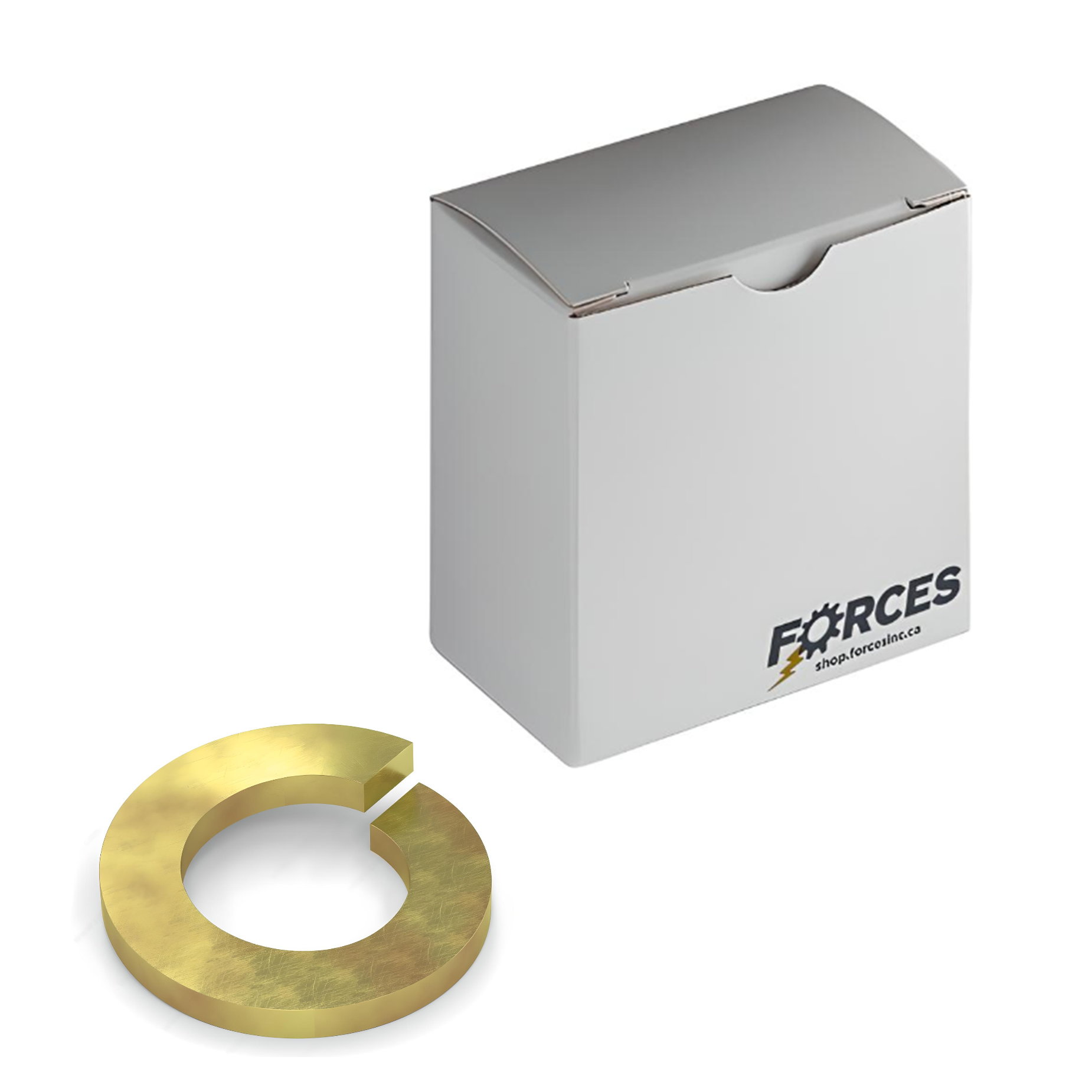 Medium Split Lock Washer 1" - Yellow Zinc Grade 8