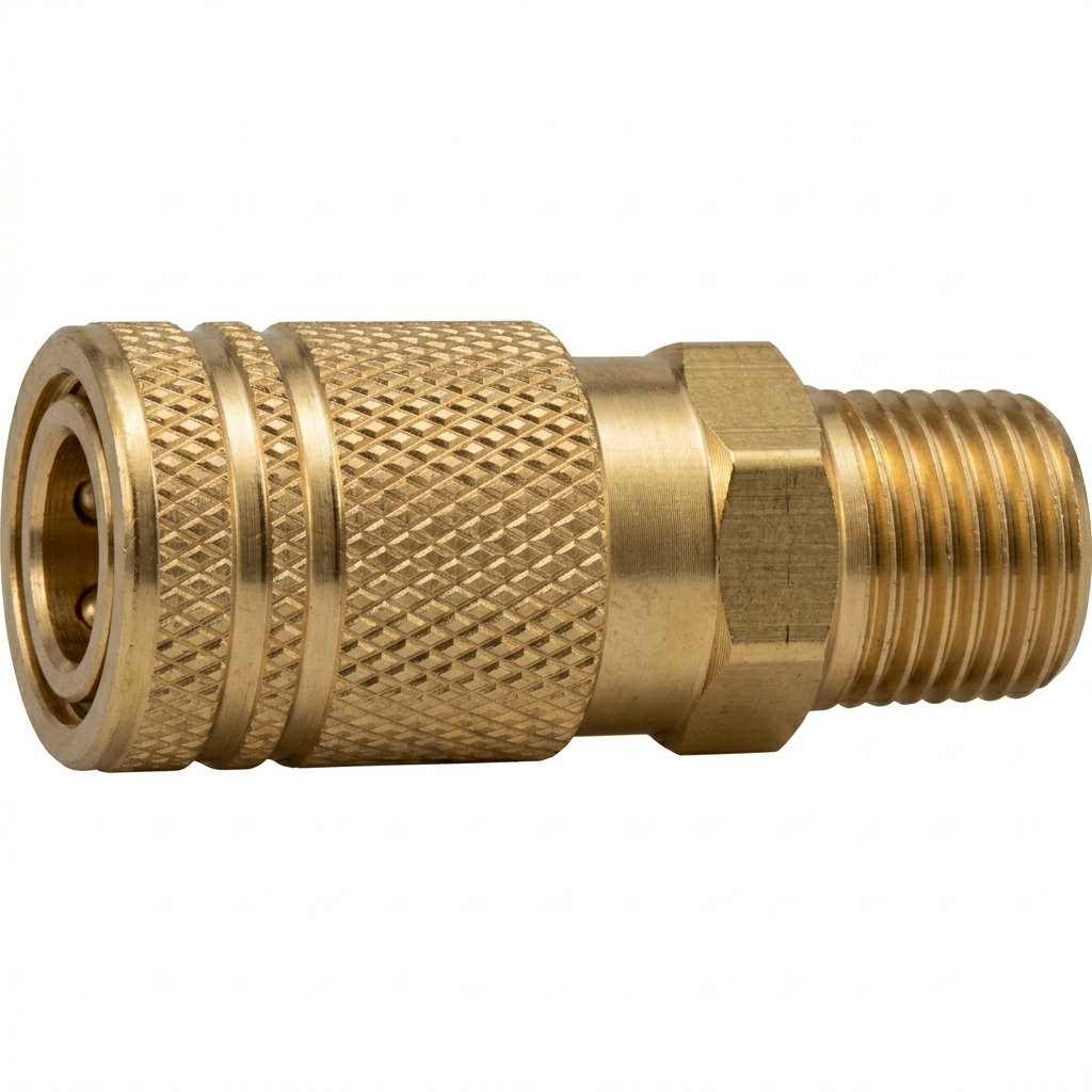 1/4" Industrial Quick Disconnect Coupler 1/4" Male Pipe NPT - Brass