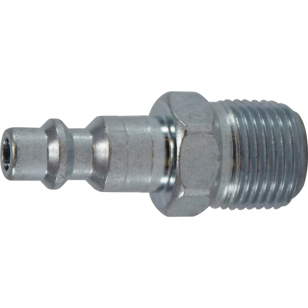 1/2" Industrial Quick Disconnect Plug x 1/2" Male Pipe NPT - Steel