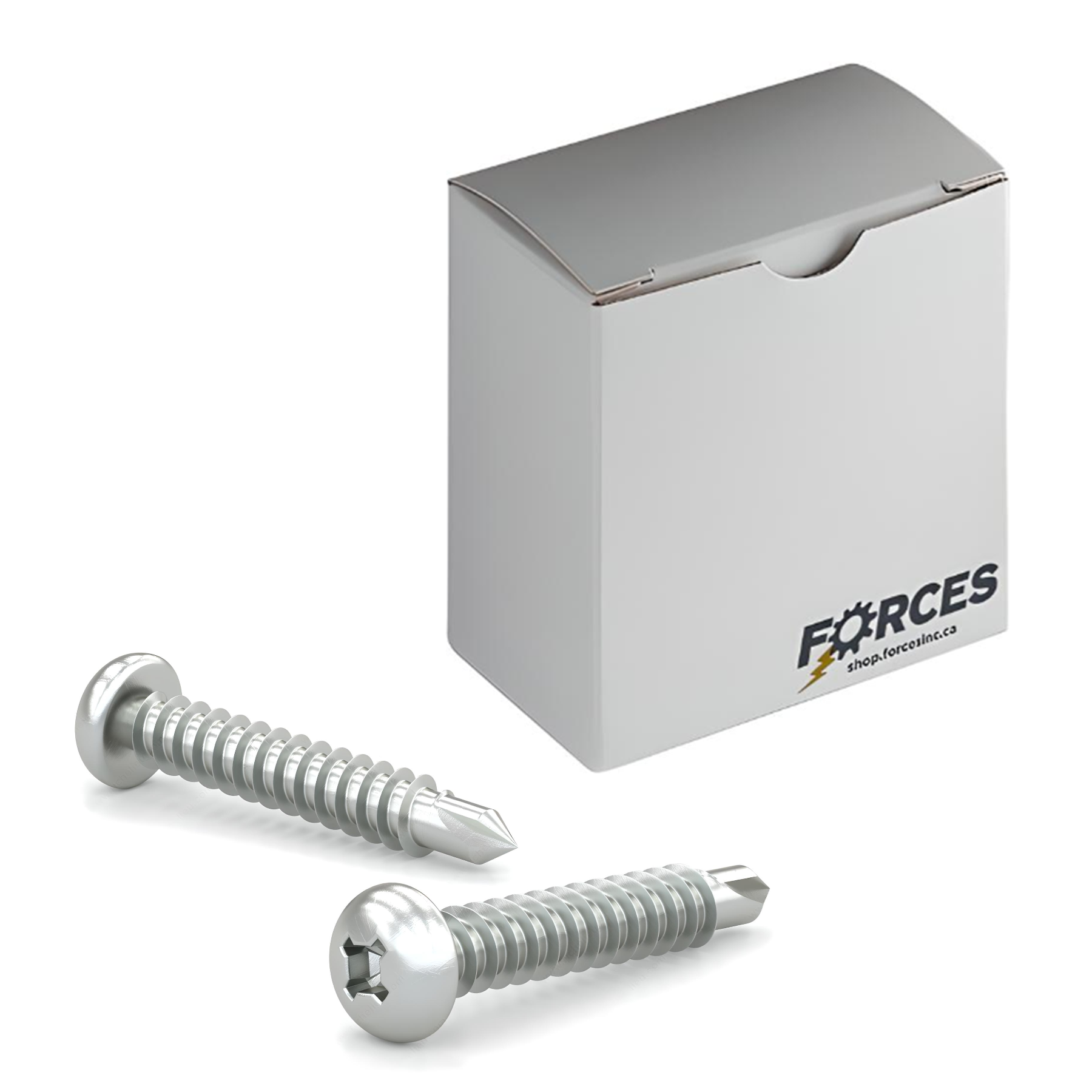 #8 x 1" Metal Screw Pan Head Quadrex Drive Self-Drilling Point - Zinc