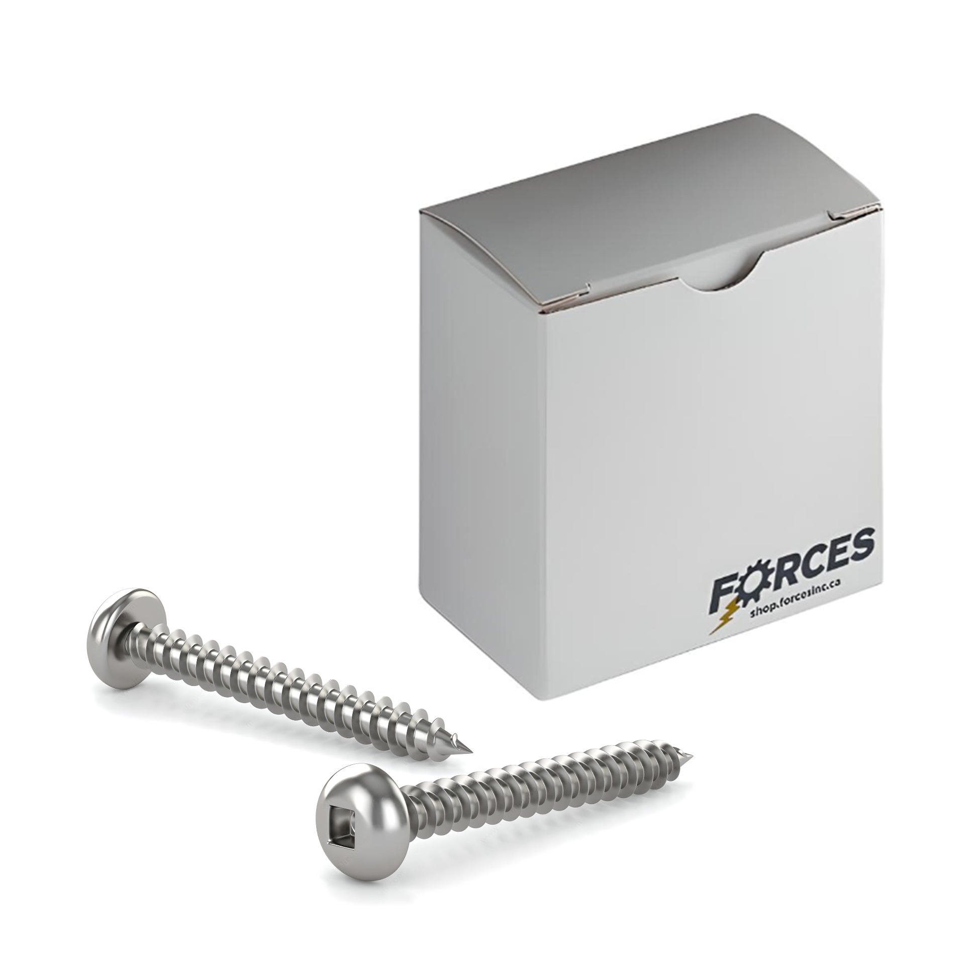 #10 x 1" Metal Screw Pan Head Square Drive Type A Point - Stainless Steel 18-8