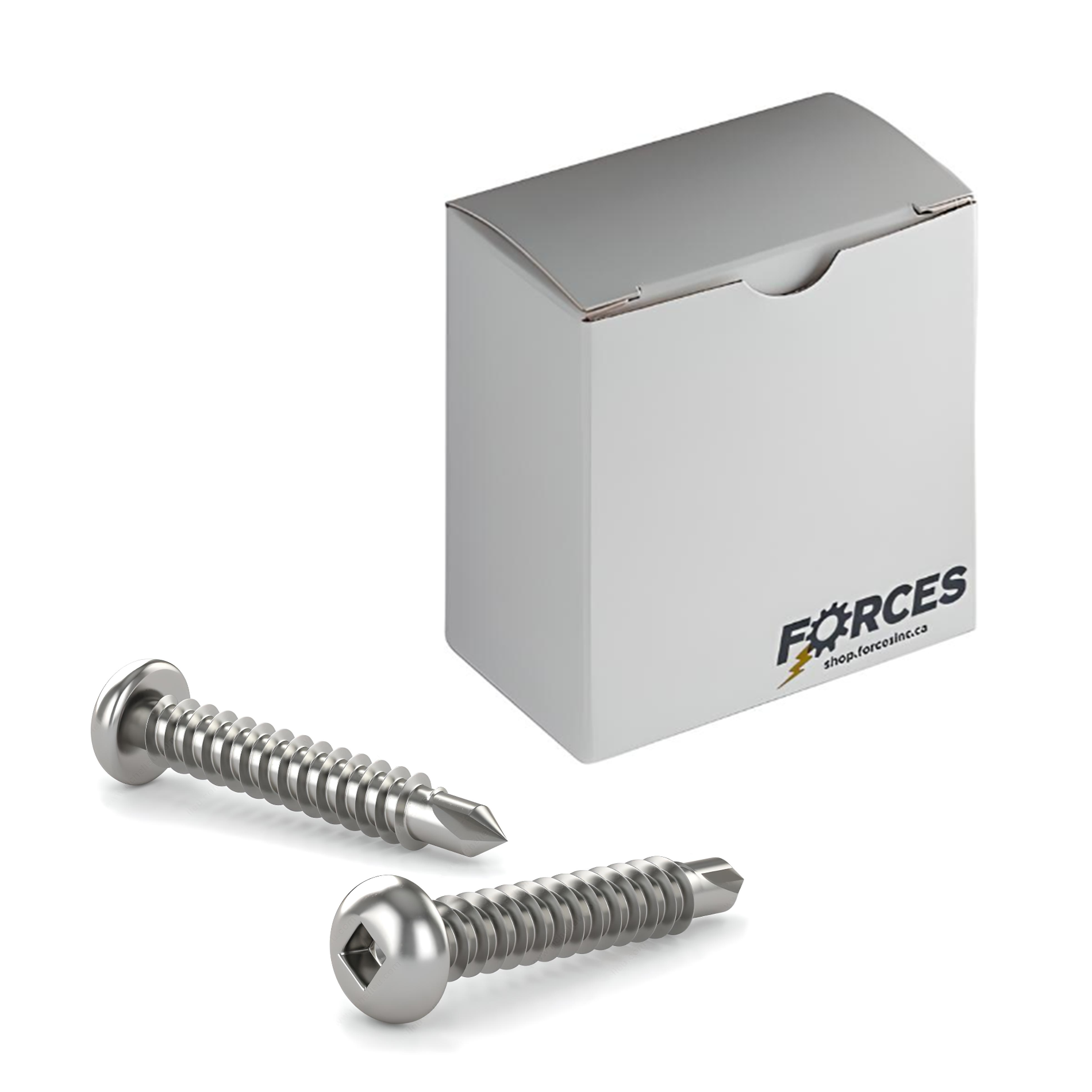 #10 x 1" Metal Screw Pan Head Square Drive #2 Self-Drilling Point - Stainless Steel 410H