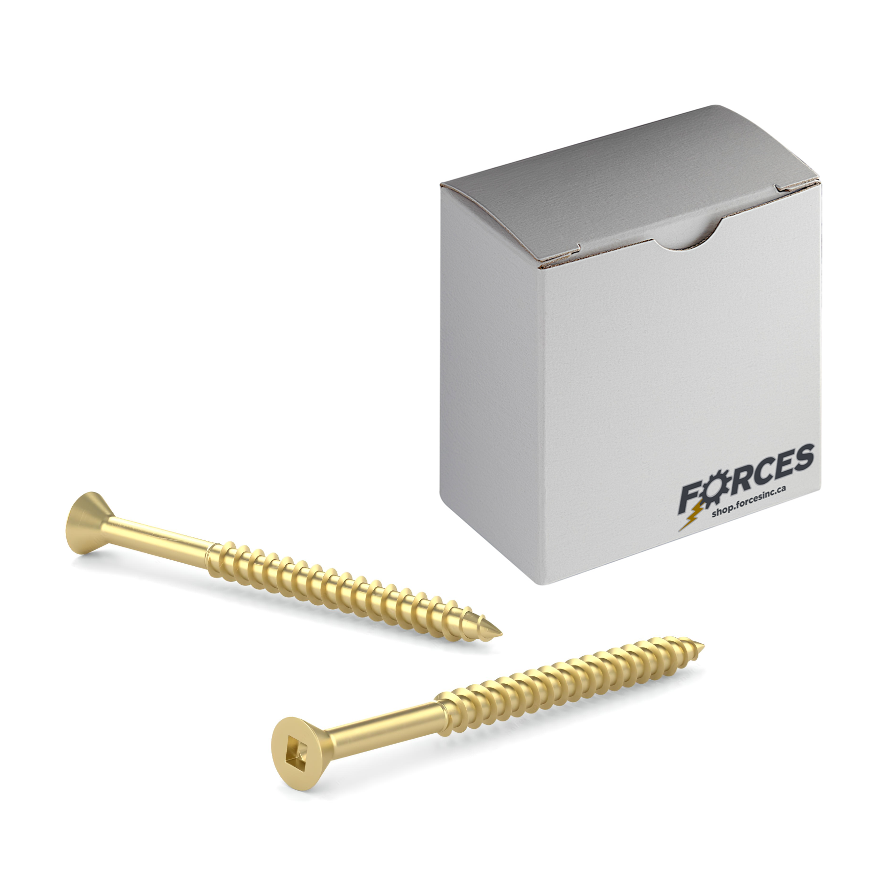#10 x 1-1/2" Wood Screws Flat Head Square Drive Twinfast Thread Regular Point Solid Brass