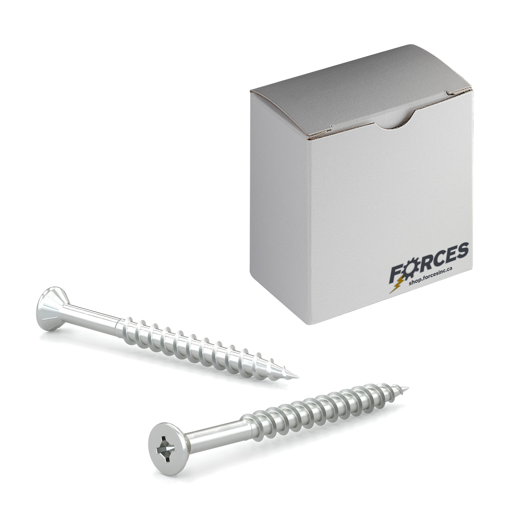 #6 x 1-1/2" Wood Screws Flat Head W/ Nibs Quadrex Drive Coarse Thread Regular Point Zinc