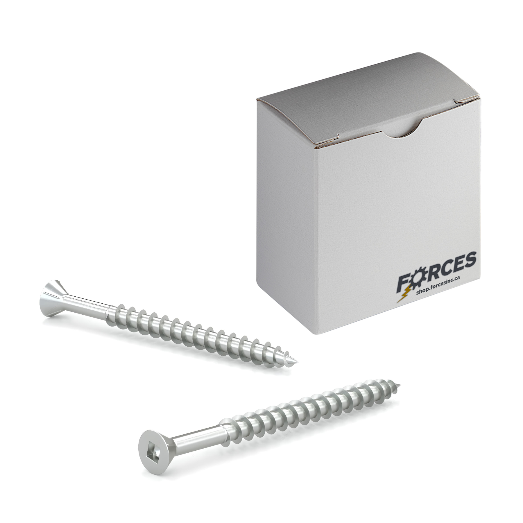 #10 x 3" Wood Screws Flat Head W/ Nibs Square Drive Coarse Thread Regular Point Zinc