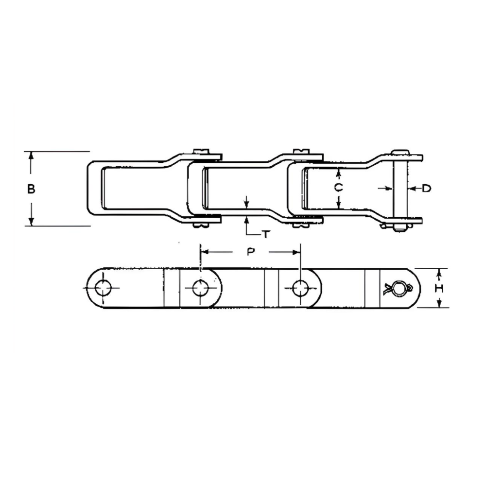 667H Pintle Conveyor Chain - 10ft